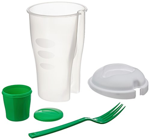 Salad Fresh Container With Separate Dressing Compartment