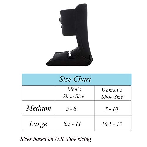 Plantar Fasciitis Night Splint, Adjustable Soft Medical Pneumatic Brace Boot for Pain Relief Black Medium