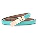 KaLeido Women's Plaque Buckle Solid Color Skinny Waist Belt (24-28, Black)