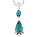 Turquoise Pendant Necklace in Sterling Silver 925 & Genuine Gemstones (Teal/Matrix Turquoise)