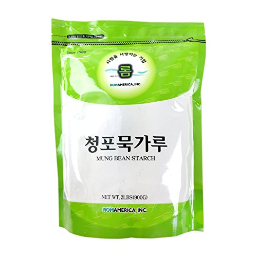 ROM AMERICA [ 2 Pound ] Mung Bean Starch Powder Flour ì²­í¬ë¬µ ê°€ë£¨