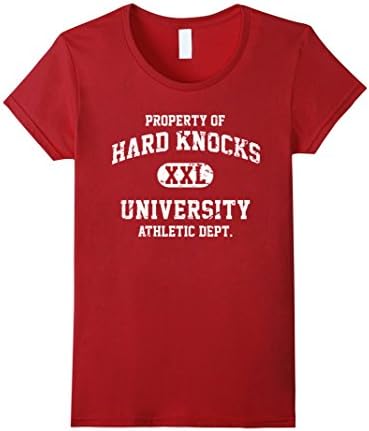 Womens Property of Hard Knocks University Funny T-Shirt Medium Cranberry