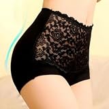 High Waisted Tummy Control Panty Knickers Lace Panties Girdle Briefs Underwear Black