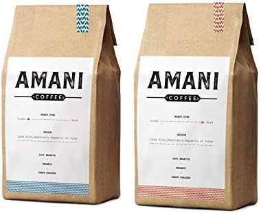 Amani Coffee Organic Ground Coffee | Single Origin Coffee Beans Ground To Perfection | Specialty Grade Strong Coffee Beans Roasted Fresh By Speciality Roasters - Dark and Light Roast