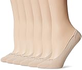 PEDS Women's Ultra Sheer Seamless Low Cut Liner No Show Socks 6 Pairs,Nude,Shoe Size 5-10