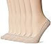 PEDS Women's Ultra Sheer Seamless Low Cut Liner No Show Socks 6 Pairs,Nude,Shoe Size 5-10