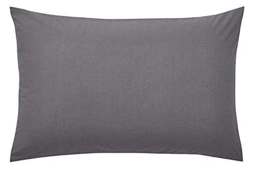 Helena Springfield Plain Dye Percale 50/50 Standard Pillow Case, Polycotton, Charcoal, Single