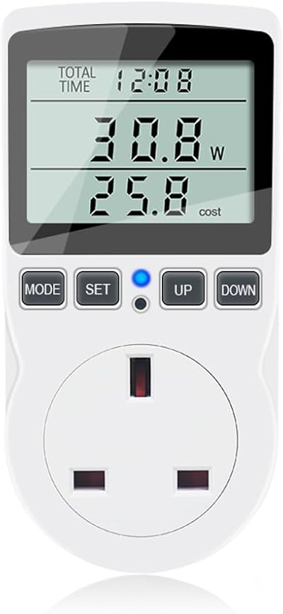 KETOTEK Power Meter Plug Energy Monitor 11 Modes LCD Display KWH Amp Volt