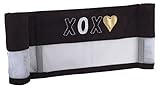 NoJo NoJo - XOXO -Secure-Me Crib Liner, Black, White, Gold