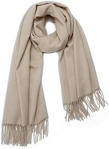 Rainbo 100% Lambswool Extra Large 78"x28" Soft Pashmina Wrap Shawl Stole Scarf for Women (Light Camel)