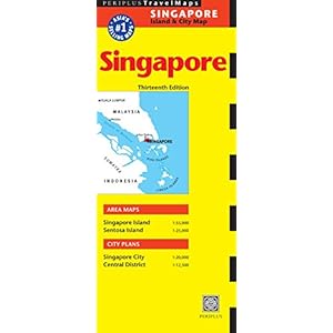 Singapore Travel Map: Singapore Island & City Map Landkaart – Gevouwen Kaart, 5 augustus 2014