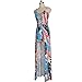 Women's Bodycon Floral Romper Dress - V Neck Lace Up Overlay Jumpsuit Maxi