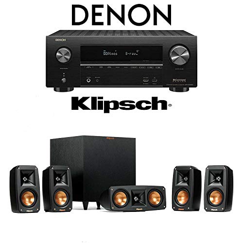 Klipsch Reference Theater Pack 5.1 Surround Sound System with Denon AVR-X3500H 7.2-Channel 4K Ultra HD Networking AV Receiver