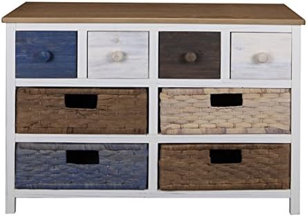 Amari Leisure Multi Coloured Painted Camber Wide 8 Drawer Chest Of