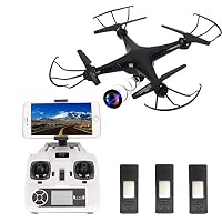 WiFi FPV Drone with Camera Live Video 720P,HT Drone Quadcopter with Altitude Hold,App Controlled Drone with 3 Batteries