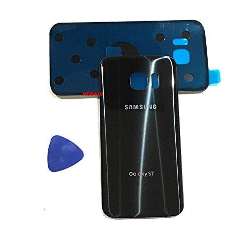 (md0410) Galaxy S7 OEM Black Onyx Rear Back Glass Lens Battery Door Housing Cover + Adhesive Replacement For G930 G930F G930A G930V G930P G930T with adhesive and opening tool