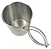 Camping Hiking Outdoor Cup - Stainless Steel with Folding Handles and Inside Measurement Marks, 25 oz