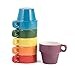 gypsy color The Original Brink House 3 OZ. Espresso Stacking Coffee Mug Set with Metal Stand, Multi-Colored Hand-Glazed Ceramic Stoneware