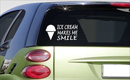 ICE CREAM makes me smile 8" sticker *E962* DECAL cone milkshake shop sundae