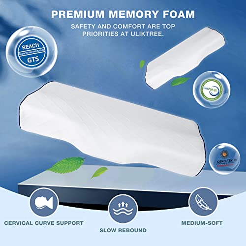 UlikTree Cervical Neck Pillow Contoured Memory Foam Pillow for Neck