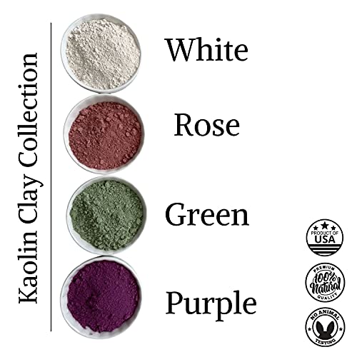 Natural White Kaolin Clay Powder Great for DIY Spa Clay Face Mask Maker, Hair, Body, Soap