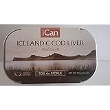 Icelandic Cod Liver Wild Caught (Foie de Morue) 4oz. (PACK OF 12 CANS)