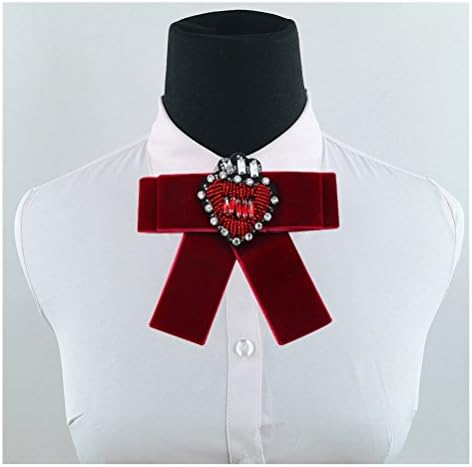 Satin Ribbon Bowknot Brooch Pin Necktie Pre Tied Neck Tie Wedding Party Bow Tie (Style 16)