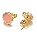 Onnea Gold Tone Opal Round Stud Earrings Set(Pink/Green/Black)