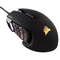 Corsair Gaming SCIMITAR RGB MOBA/MMO Gaming Mouse, Key Slider Mechanical Buttons, 12000 DPI, Black