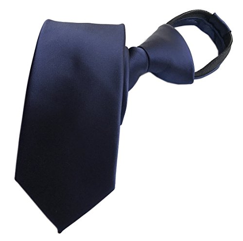 Elfeves Men's Classic Navy Blue Tie Solid Color Necktie Best Gift for Boyfriend