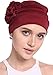 YI HENG MEI Women's Elegant Strench Side Flower Pleated Muslim Turban Chemo Cancer Cap