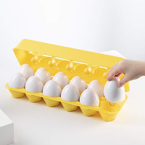 Easter Matching Eggs with Yellow Eggs Holder - STEM Toys Educational Toy for Kids and Toddlers to Learn Color & Number Recognition Easter Gift Easter Eggs