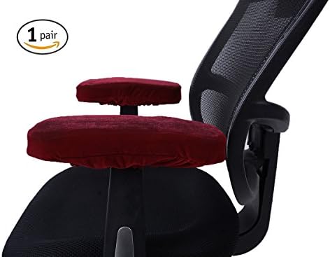 Comforfeel Memory Foam Office Chair Arm Covers- Comfortable Elbow Pillow- Chair Arm Rest Computer Pads(2 Piece Set) (Red)