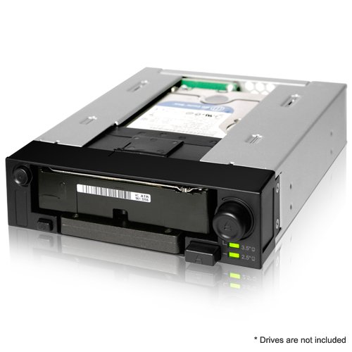 ICY DOCK DuoSwap MB971SP-B 5.25 Inch Hot Swap Drive Caddy / Docking for 2.5 Inch & 3.5 Inch SATA Hard Drive/SSD