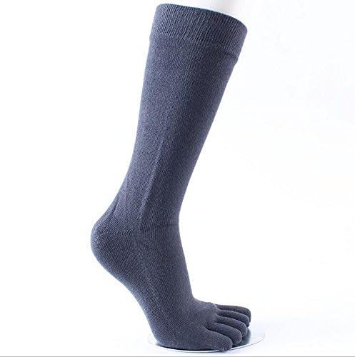 OKSakady 5 Pack Men Boot Long Toe Socks, Men Winter Warm Cotton Leg Warmers Five Fingers Toe Socks (Dark Grey, One Size) - Image 4