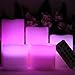 LED Lytes Flameless Candles, Set of 3 Ivory Wax, Flickering LED Candles with auto-Off Remote Control (Square Ivory Wax)