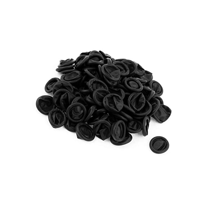 Aodesielectronics 100Pcs Anti Static Conductive Rubber Latex Finger Cots Black Color Disposable Fingertips Protective