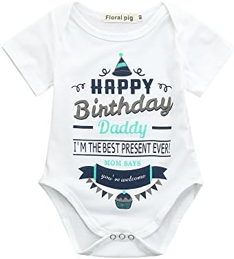 TrimakeShop Newborn Infant Baby Boys Girls Letter Print Romper Jumpsuit Outfits Clothes