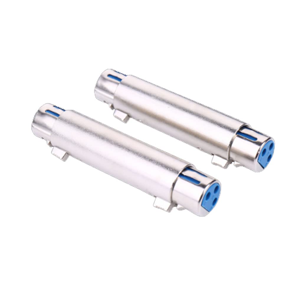 Alnicov 2PCS XLR 3 Pin Female to Female Cable Adapter Changer Coupler for Audio Microphone etc