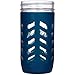 JarJackets Silicone Mason Jar Protector Sleeve - Fits Ball, Kerr 24oz (1.5 pint) Wide-Mouth Jars | Package of 1 (Midnight)
