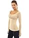 Patty Women's Boutik Scoop Neck Ruched Gathered Raglan Long Sleeve Blouse