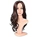 Fani Wig Long Curly Wavy Dark Brown Wigs Middle Part 22 Inch Glamorous Women Wigs Synthetic Full Wig with Free Wig Cap(Dark Brown)