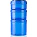 BlenderBottle ProStak Twist n' Lock Storage Jars Expansion with Pill Tray, Blue (Pack of 3)