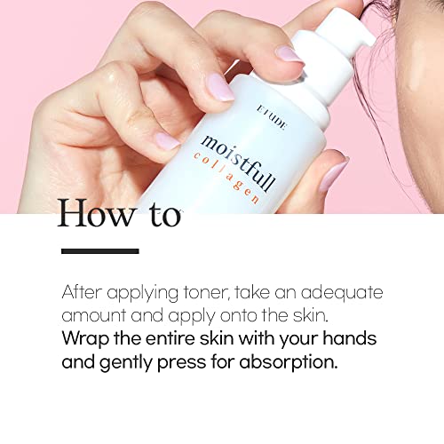 ETUDE Moistfull Collagen Essence, Serum for Face, Moisturizer, Super Collagen Water, Sensitive Skin, Moisturizing Essence, Long-Lasting Formula, Korean Skin Care, Beauty (2.70 Fl Oz)