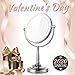 Miusco 7X Magnifying Lighted Makeup Mirror, 8 Inch Two Sided White Daylight LED Shadow Free LED Vanity Mirror, Battery and Adapter