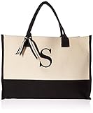 Mud Pie S-Initial Canvas Tote