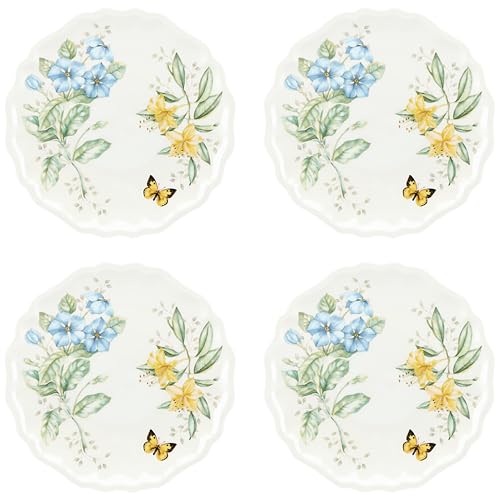 Lenox 856373 Butterfly Meadow Melamine 4-Piece Dinner Plates, Lightweight Melam…