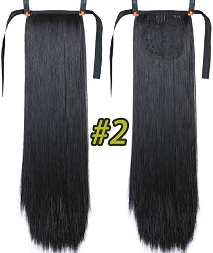 85Cm 32" Super Long Straight Clip In Tail False Hair Ponytail Hairpiece With Hairpins Synthetic Pony Tail Extensions 2 32inches