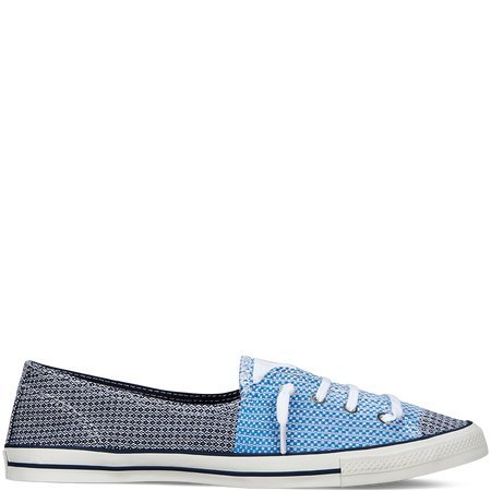 Converse Women's Chuck Taylor Fancy Knotted Laced Navy/Light Blue Slip-On Shoes (7.5)