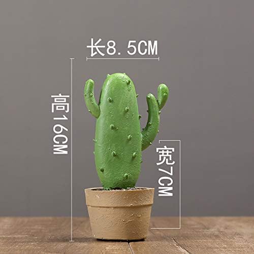 Sculpture Ornament Artwork Simulated Plant Cactus Pillar Potted Living Room Model Shop Layout Green Planting,Cactus B